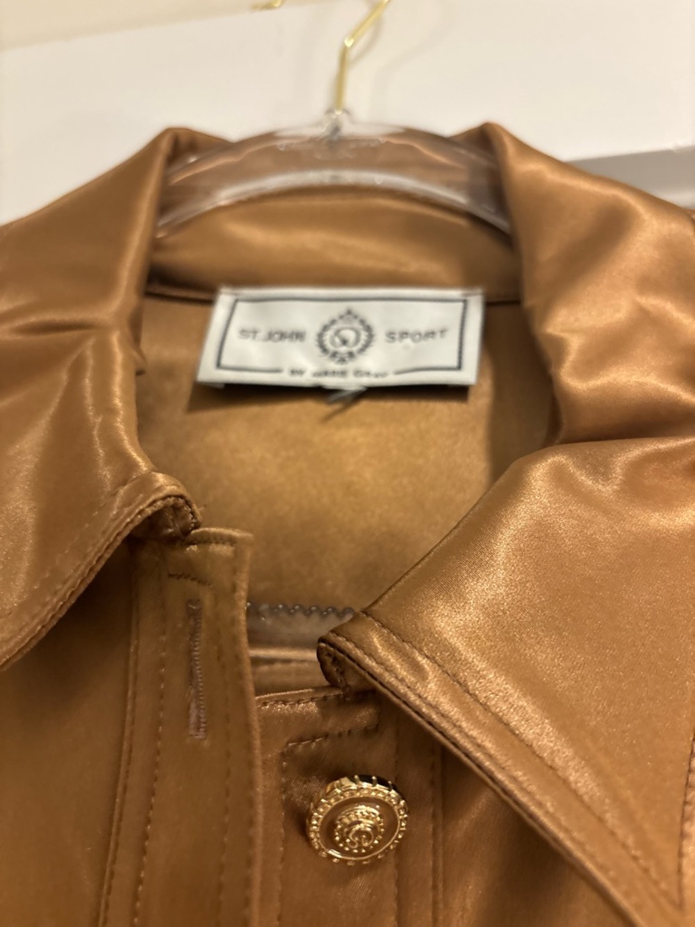 St. John Sport Women's Metallic Rose Gold Jacket